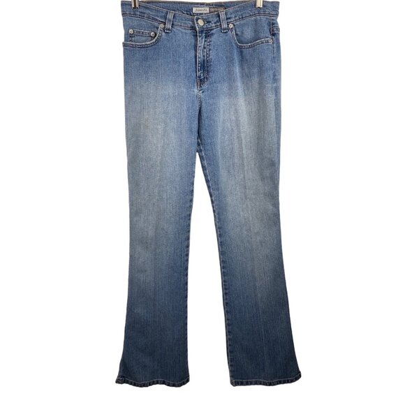 St Johns Bay Womens Stretch Bootcut Blue Denim Jeans Size 10 - Picture 1 of 8